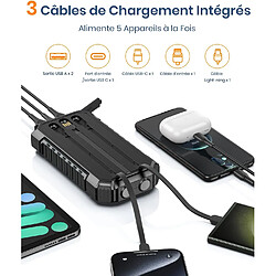 SANAG Chargeur Solaire Power Bank 27000Mah, Usb C Chargeur Rapide Batterie Externe Solaire Avec 3 Câbles, Chargeur Portable Avec 3 Ports Pour Téléphone, Tablette