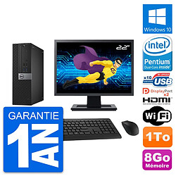 PC Dell 7040 SFF Ecran 22" Intel G4400 RAM 8Go Disque 1To HDMI Windows 10 Wifi - Occasion