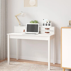 Maison Chic Bureau,Table de travail,bureau de travail pour chambre Blanc 110x50x93 cm Bois massif de pin -GKD58129