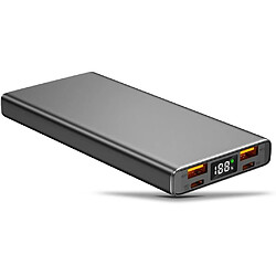 SANAG Batterie Externe Véritable10000Mah Grande Capacité Qc 22,5W, Charge Rapide Pd 20W, Power Bank Aluminium Avec Écran D'Affichage Numérique, Autorisé En Avion (Gris) pas cher