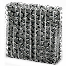 vidaXL Panier de gabion avec couvercle Fil galvanisé 100x100x30 cm