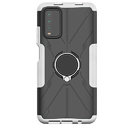 Coque en TPU anti-chute, anti-rayures avec béquille pour votre Xiaomi Poco M3/Redmi 9 Power/Note 9 4G (Qualcomm Snapdragon 662)/9T - blanc