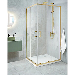 Beliani Cabine de douche TELA 90 x 90 x 185 cm Doré