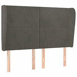 Maison Chic Tête de lit scandinave avec oreilles,meuble de chambre Gris foncé 147x23x118/128 cm Velours -MN49535