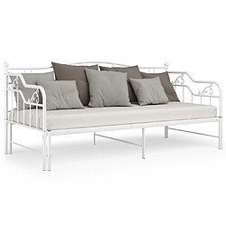 Avis vidaXL Cadre de canapé-lit extensible sans matelas blanc 90x200 cm