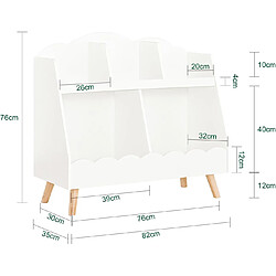 Avis SoBuy KMB100-W Bibliothèque Enfant, Étagère à Livres, Étagère de Rangement pour Livres et Jouets, Meuble Rangement sur Pieds pour Chambre d’Enfant, 5 Compartiments Ouverts, 82 x 35 x 76 cm