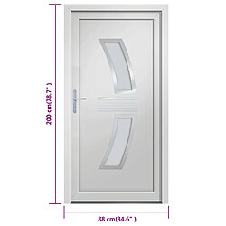 vidaXL Porte d'entrée Blanc 88x200 cm PVC pas cher