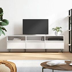 Maison Chic Meuble TV scandinave - Banc TV pour salon blanc 150x30x44,5 cm bois d'ingénierie -MN75006