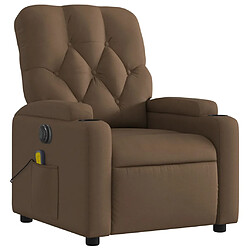 Avis vidaXL Fauteuil inclinable de massage électrique marron tissu