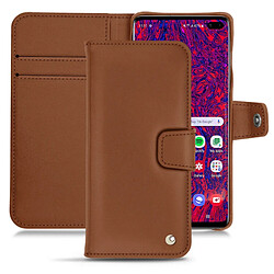 Housse cuir Samsung Galaxy S10 5G - Rabat portefeuille - Marron ( Nappa - Pantone #8B4720 ) - NOREVE