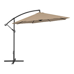 Helloshop26 Parasol déporté - taupe - rond - diamètre 300 cm - inclinable 14_0007592