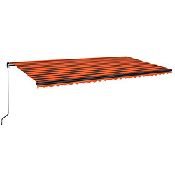 vidaXL Auvent manuel rétractable 600x350 cm Orange et marron