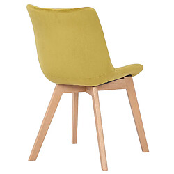 Acheter Decoshop26 Chaise de salle à manger x1 rembourrage généreux en velours jaune piètement en bois 10_0002082