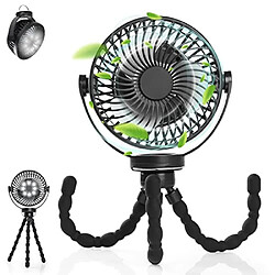 Ventilateur de Poussette Simpeak, Ventilateur de Landau 5200mAh avec Lumières LED, 3 Vitesses 720? Ventilateur Rotatif à Clipser, ventilateur de poussette de ventilateur de Siège de Voiture USB, ventilateur portable détachable