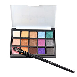 15 couleurs brillant kit de palette d'ombre à paupières matte + brosse à maquillage ombre à paupières # 1