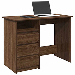 vidaXL Bureau chêne marron 102x50x75 cm bois d'ingénierie