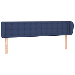 Maison Chic Tête de lit scandinave avec oreilles,meuble de chambre Bleu 163x23x78/88 cm Tissu -MN35116