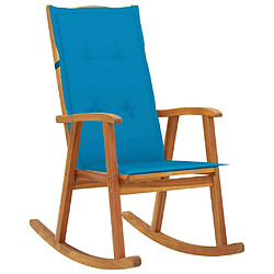 Maison Chic Chaise à bascule avec coussin | Fauteuil à bascule Rocking chairs Bois d'acacia massif -GKD29025