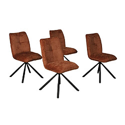 Le Quai Des Affaires Lot de 4 chaises pivotantes CORTINA/ Brun brique