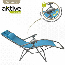 Avis Chaise longue Aktive Textilène Bleu 160 x 76 x 52 cm