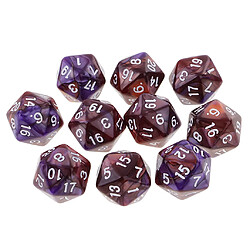 10 Pcs 20 Faces Dés D20 Polyédrique Dés Pour Donjons Et Dragons Jeux De Table Café Violet