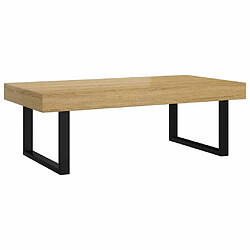 Maison Chic Table basse,Table Console Table d'appoint, Table pour salon Marron clair et noir 120x60x40 cm MDF et fer -MN71190