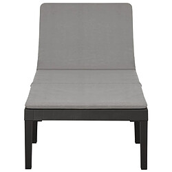 Avis vidaXL Chaise longue avec coussin Plastique Anthracite