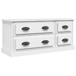 vidaXL Meuble TV blanc 100x35,5x45 cm bois d'ingénierie