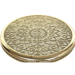 Avis Pegane Table d'appoint ronde en métal coloris doré - diamètre 42 x hauteur 57 cm