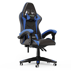 RATTANTREE Chaise de Gaming, fauteuil gaming, avec Lombaire&Appui-Tête Appui, chaise gamer, Ergonomique PU Cuir Chaise Bureau, fauteuil gamer, chaise bureau gaming, Dossier Inclinable à 155, Noir Bleu