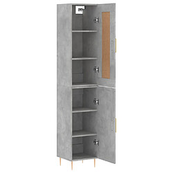 Avis vidaXL Buffet haut Gris béton 34,5x34x180 cm Bois d'ingénierie