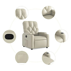 Acheter vidaXL Fauteuil inclinable Crème Similicuir