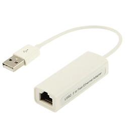 Wewoo Blanc Adaptateur Fast Ethernet USB 2.0 haute vitesse