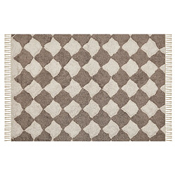 Beliani Tapis en coton marron et beige 140 x 200 cm SINOP