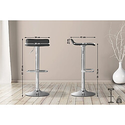 Avis Decoshop26 Tabouret de bar x1 avec repose-pieds siège pivotant à 360° design simple PVC noir et métal chromé 10_0004797