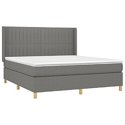 Avis vidaXL Sommier à lattes de lit matelas LED Gris foncé 160x200 cm Tissu