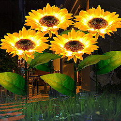 BESTA 4 pièces lampes solaires extérieures tournesol jardin cour paysage décor lumières solaire LED étanche fleurs arrière-cour voie décorative