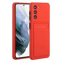 Coque en TPU antichoc avec porte-carte rouge pour votre Samsung Galaxy S22 5G