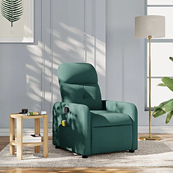 Maison Chic Fauteuil Relax pour salon, Fauteuil de massage inclinable Vert foncé Tissu -GKD17080