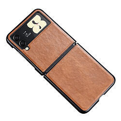 Coque en TPU + PU anti-rayures marron pour votre Samsung Galaxy Z Flip3 5G