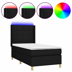 Sommier à lattes,Cadre à lattes de lit pour Adulte matelas et LED Noir 90x190 cm Tissu -MN45768