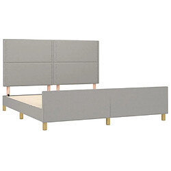 Acheter Maison Chic Cadre/structure de lit avec tête de lit pour adulte - Lit Moderne Chambre Gris clair 160x200 cm Tissu -MN86851