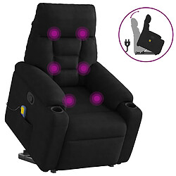 vidaXL Fauteuil inclinable de massage noir tissu microfibre