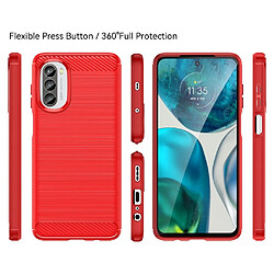 Htdmobiles Coque pour Motorola Moto G52 4G / G82 5G - housse etui silicone gel carbone + verre trempe - ROUGE