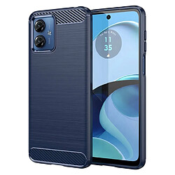 Htdmobiles Coque pour Motorola Moto G14 - housse etui silicone gel carbone + film ecran - BLEU FONCE