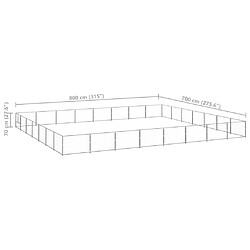 Acheter vidaXL Chenil Argenté 56 m² Acier