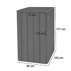 Decoshop26 Abris poubelles verrouillables pour une ou deux poubelles 80 à 240 litres en WPC anthracite 04_0008250 pas cher