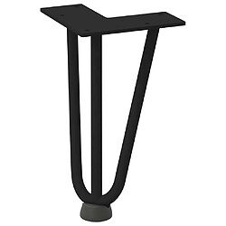 Avis vidaXL Pieds de table en forme d'épingle à cheveux 4 pcs noir 20 cm