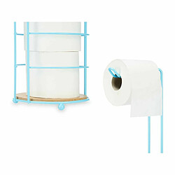 Avis Berilo Porte-rouleaux pour Papier Toilette Bleu Métal Bambou 16,5 x 63,5 x 16,5 cm (4 Unités)