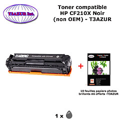 Toner générique HP CF210X ,HP 131X pour HP LaserJet Pro 200 color M251, M276 Noir+ 10f papiers photos A6 -T3AZUR